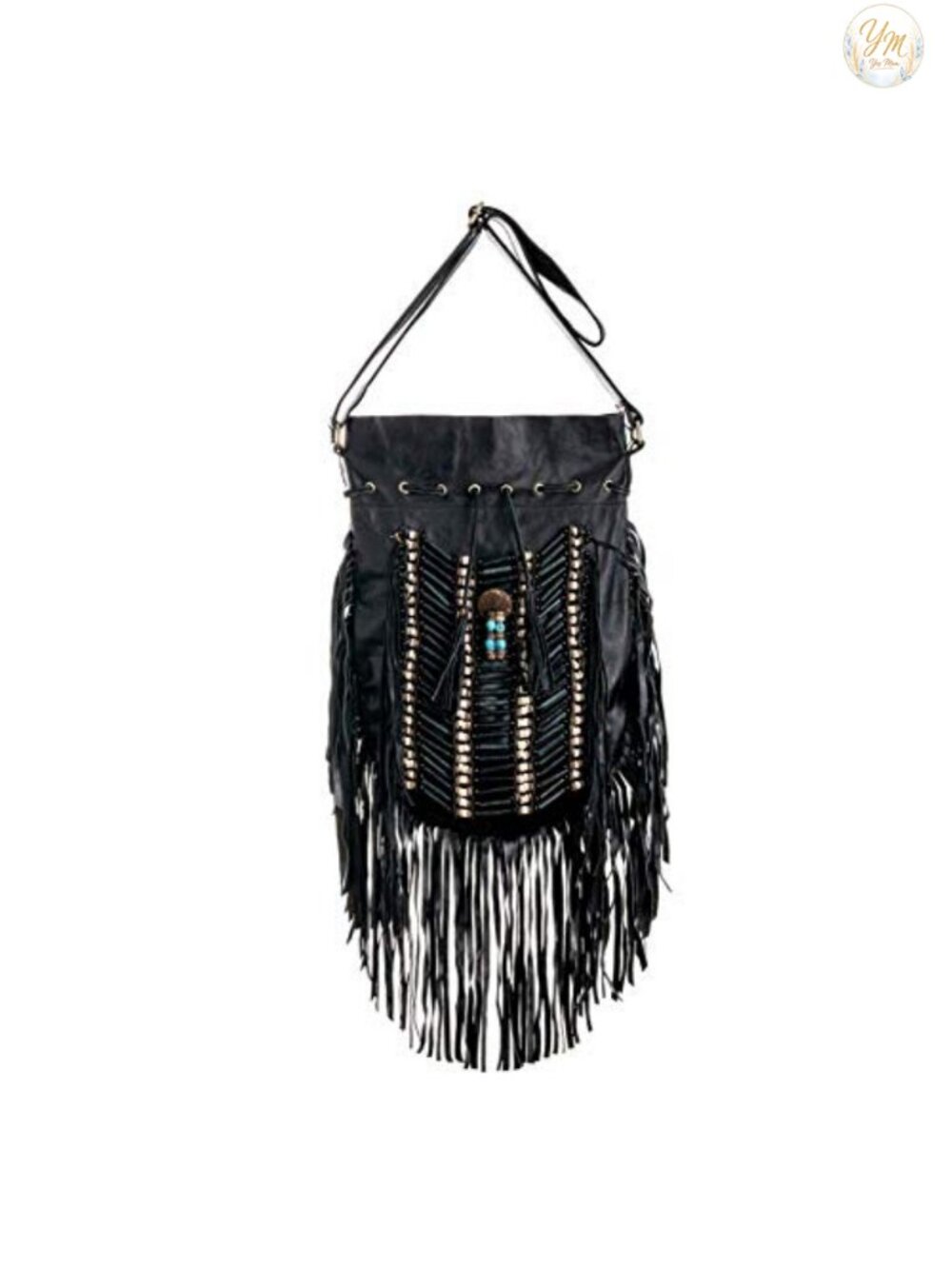 Genuine Leather Fringe Hobo Shoulder Bag with Tassels Adjustable Strap